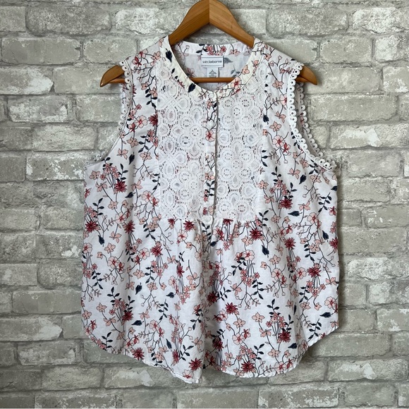 Bundle of 2 Liz Claiborne Women's Large Linen Blend Sleeveless Button Up Blouses - Picture 9 of 13